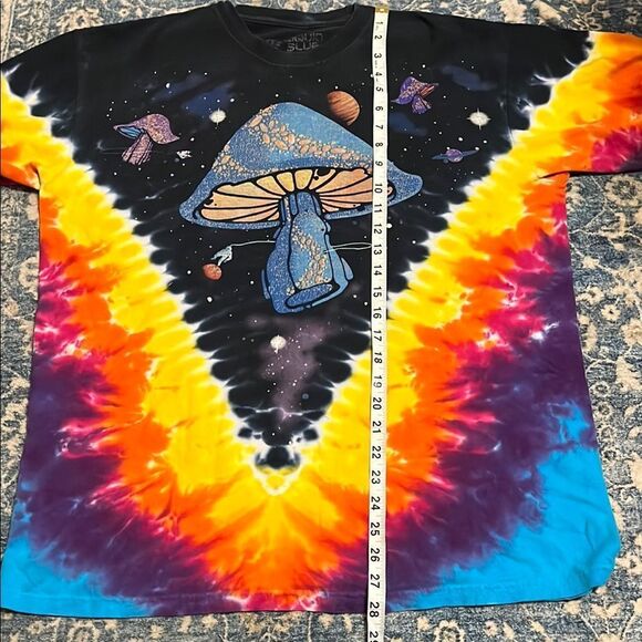 Liquid Blue Multi Color Mushroom Bohemian Tie-Dye Shirt Festival Concert - Picture 7 of 7